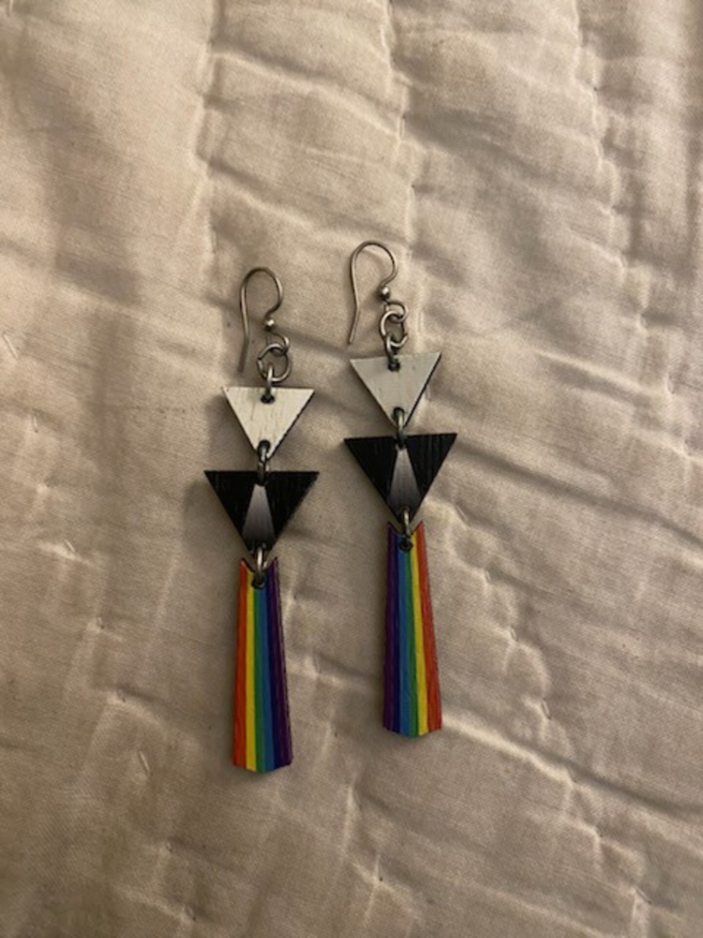 Geometric Rainbow Dangle Earrings